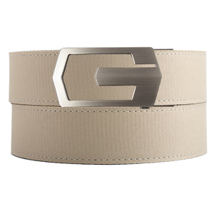 Bedford Tan Cloth Holeless Belt Ratchet