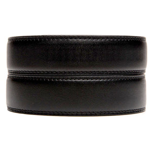 no hole leather belt strap in black