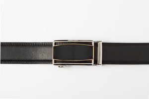 Brighton ratchet buckle on holeless belt strap