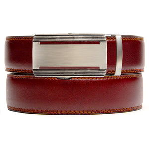 Coffee holeless belt strap with Bristol buckle