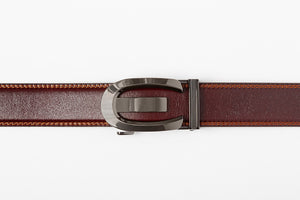 Cumberland ratchet buckle on holeless strap
