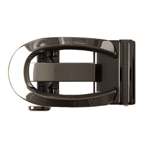 Bronze horseshoe shape with cutouts ratchet belt buckle