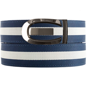 Cumberland Navy / White Cloth Ratchet Belt