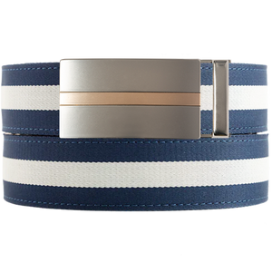 Cumbria Navy / White Cloth Ratchet Belt