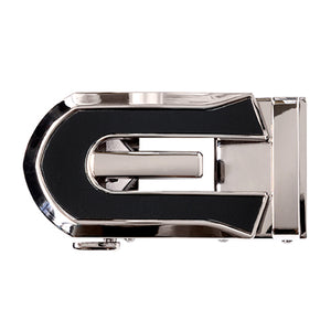 silver and black onyx ratchet belt buckle