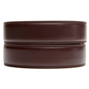 no hole leather belt strap in espresso color