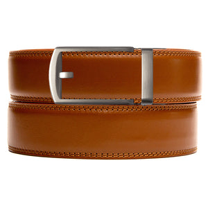 Walnut brown holeless strap with gunmetal Glasgow buckle