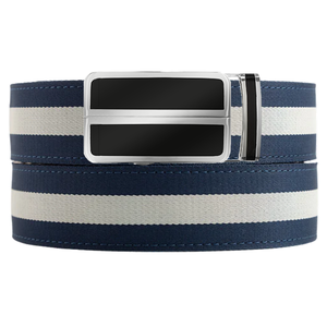 Gloucester Navy/White Cloth Ratchet Belt