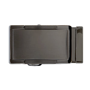 shiny black frame with matte black insert ratchet belt buckle