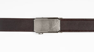 Highland ratchet buckle on black holeless belt strap
