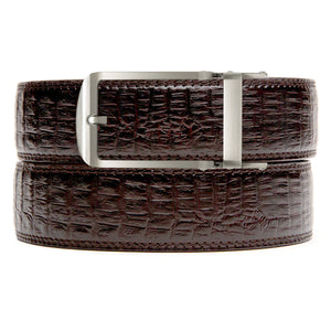 Livingston Faux Brown Crocodile Belt