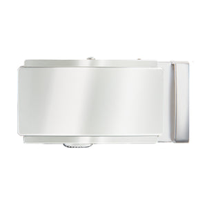 shiny silver ratchet buckle