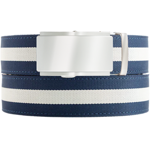 Yorkshire Navy/White Cloth Ratchet Belt