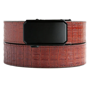 Sussex black metal buckle on Faux Cayenne Crocodile Belt Strap 