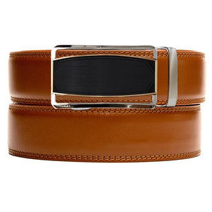 Brighton Walnut brown belt with silver buckle