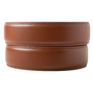 Sage brown leather dress belt strap