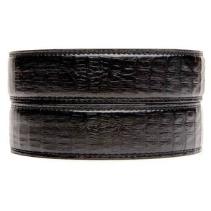 Premium full-grain leather crocodile belt strap