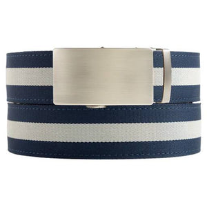 Wiltshire metal slide buckle on Navy / White Cloth Strap