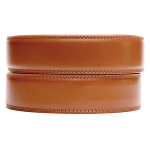 Tan leather dress belt strap