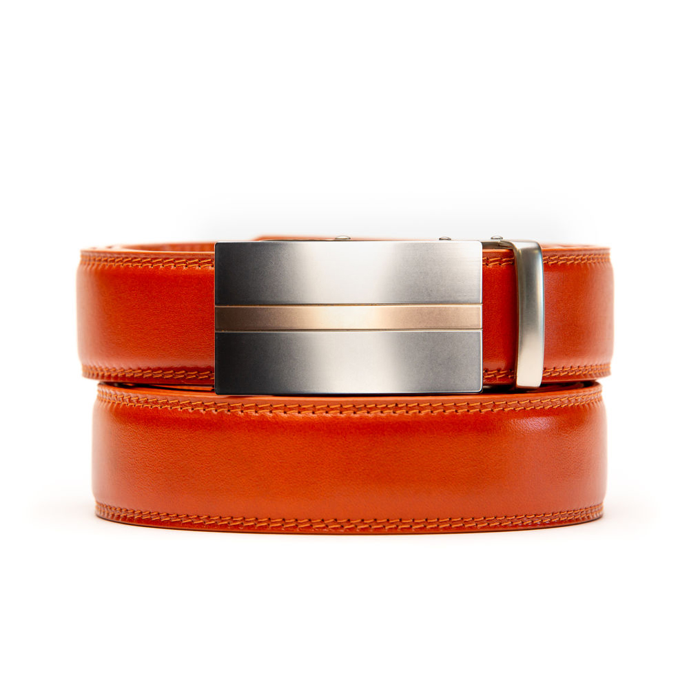 Cumbria Apricot belt combo with holeless belt and ratchet buckle