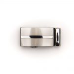 Stylish Nottingham buckle in brushed silver with a silver stripe