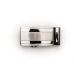 Cornwall Buckle - Brushed silver finish with two polished silver stripes