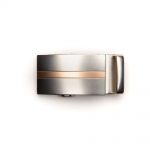 Cumbria Buckle - Brushed silver finish with one bold copper stripe in middle