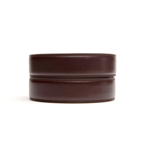 no hole leather belt strap in espresso color