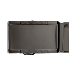 shiny black frame with matte black insert ratchet belt buckle