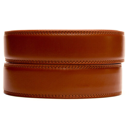no hole leather belt strap in mocha color