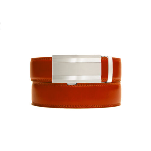 Apricot colored holeless belt strap with Cornwall buckle