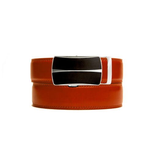 Apricot holeless belt strap with Essex ratchet buckle
