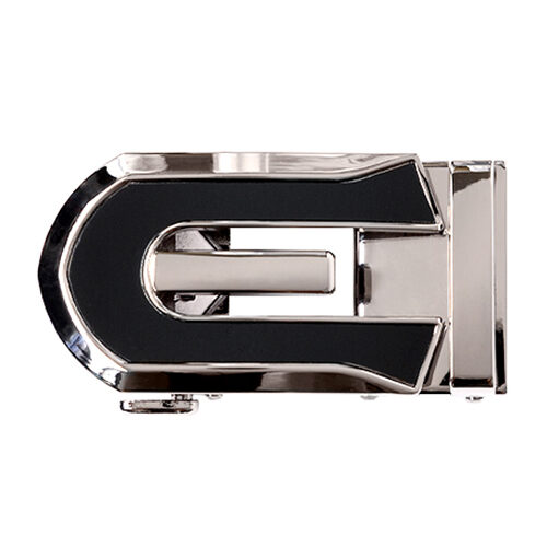 silver and black onyx ratchet belt buckle