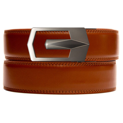 mocha brown holeless belt strap with ratchet buckle